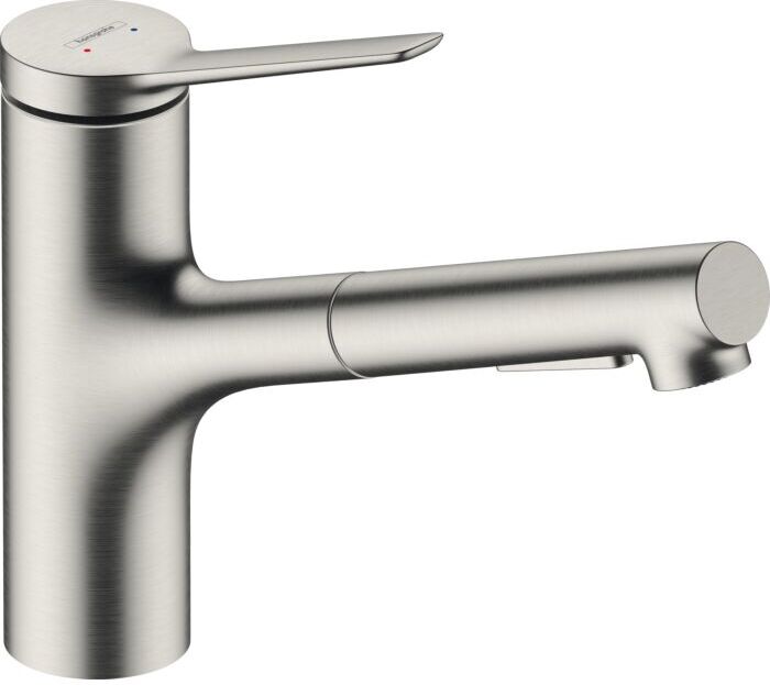 Hansgrohe Zesis M33 Küchenarmatur 74803800 Ausziehbrause, 2jet, sBox lite, Edelstahl Finish
