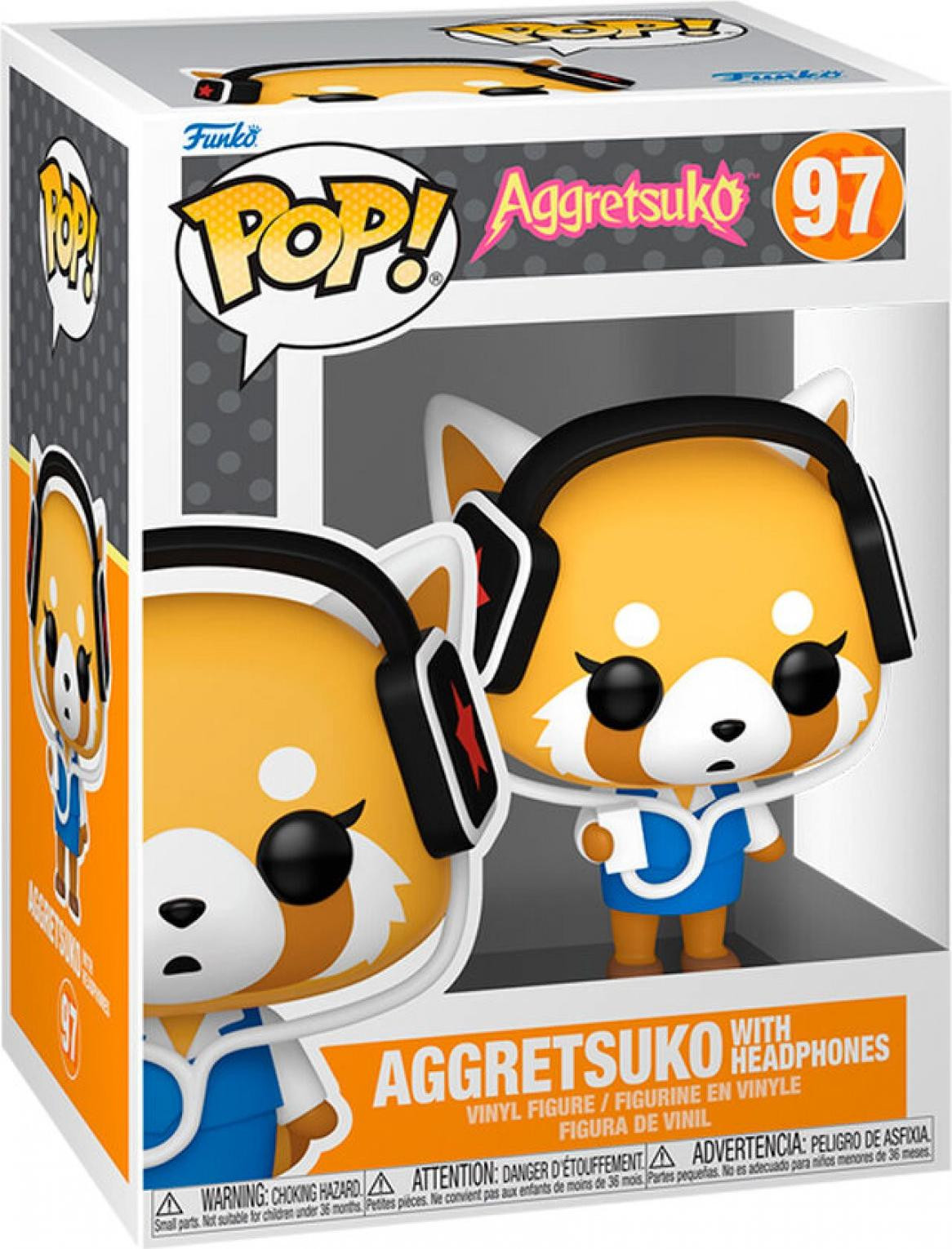Funko Sanrio POP! Aggretsuko met hoofdtelefoon Anime vinyl figuur, 9 cm