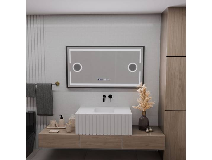 Miroir Led Capteur Motionglow Avec Desembuage Thermometre 120x65