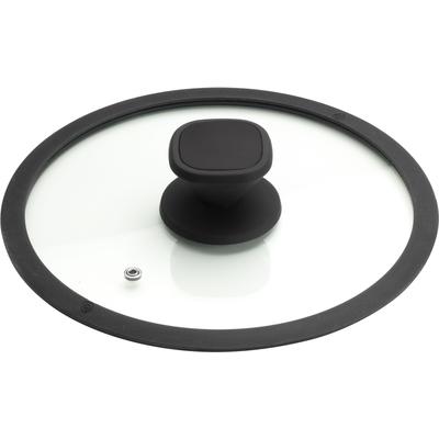 Deckel PINTINOX "Pinti Pro", schwarz (transparent, edelstahlfarben, schwarz), Ø:26cm, Edelstahl, Glas, Kunststoff, Deckel, Topfdeckel, mit Kunsttoffknaupf, spülmaschinengeeignet