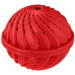 Relaxdays Waschball, 4er Set, Waschkugel für Waschmaschine, ökologisch, hautfreundlich, Waschen ohne Waschmittel, rot