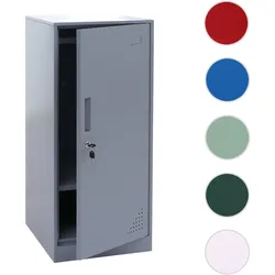 Spind HWC-P63, Schließfach Wertfachschrank Schließfachschrank Tür Kleiderstange, 90x38x45cm Stahl ~ grau