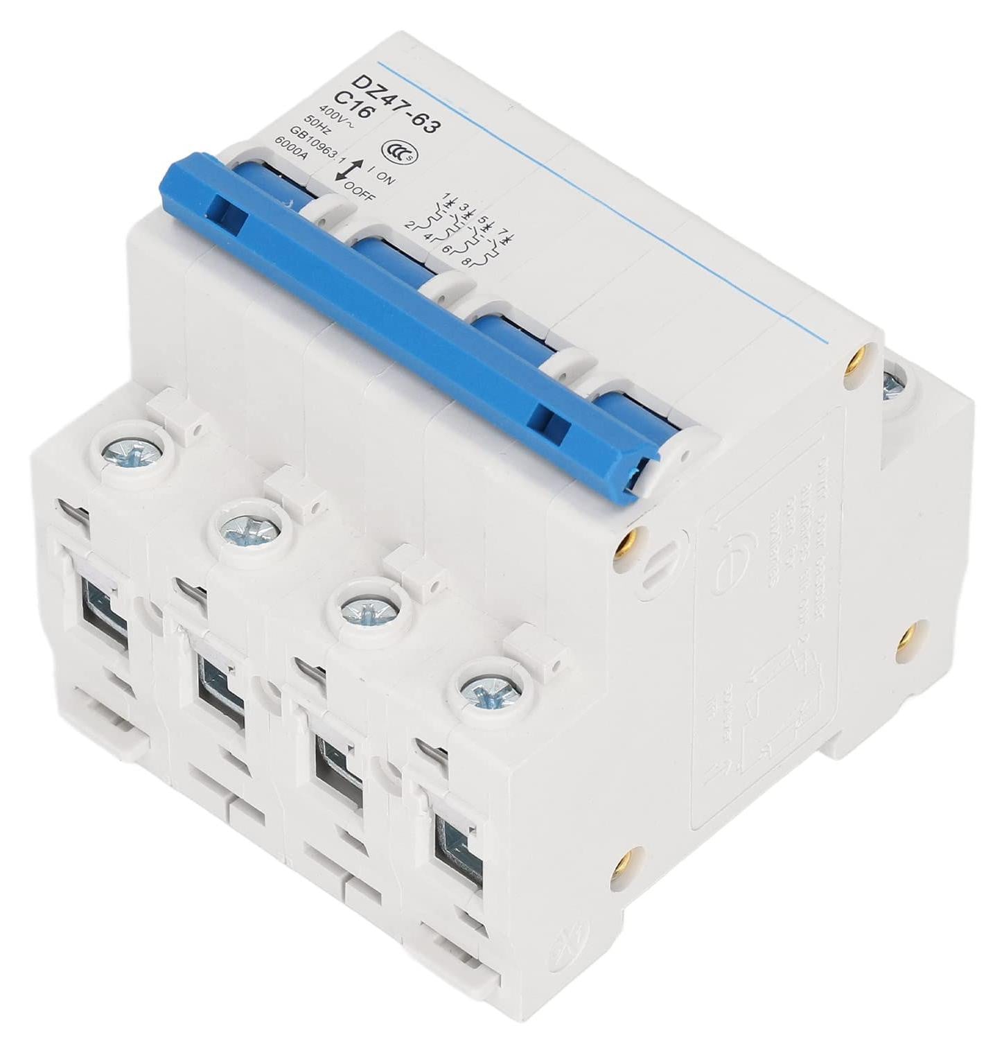Lustrens 4-polige stroomonderbreker AC 16A 400V miniatuur stroomschakelaar