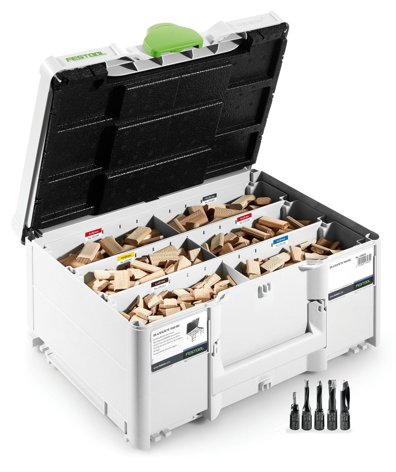 Festool Domino deuvel assortiment beuken voor DS 4 / 5 / 6 / 8 / 10
