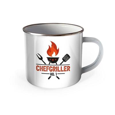 Trötsch Emaille Becher Chefgriller NO. 1 Grillmeister