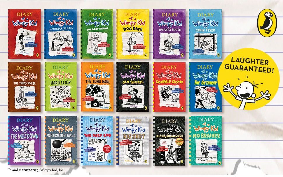 Puffin Diary Of A Wimpy Kid Collection 19 Books Set No Brainer, Diper OEverloede, Big Shot, The Deep End, Wrecking Ball