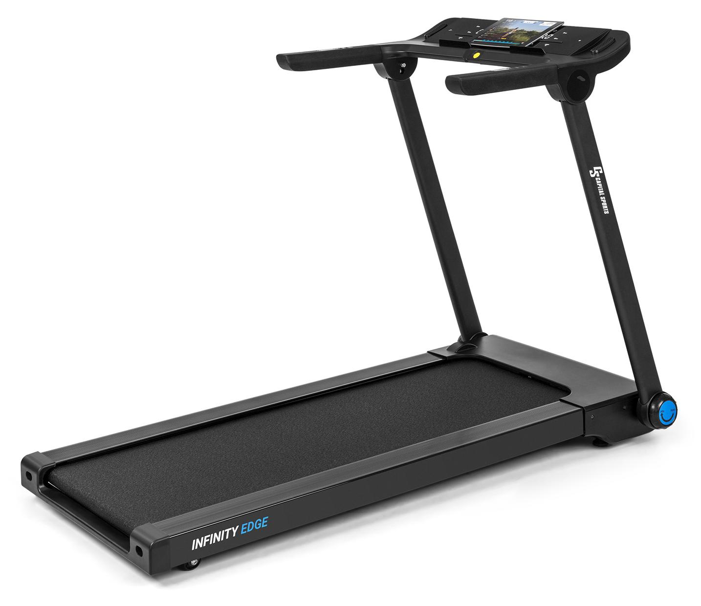 Capital Sports Laufband, Walking Pad mit Bluetooth-Lautsprechern, LED-Touch Control, Laufband für Zuhause Klappbar, Treadmill mit Dynamischer Federung, Pulsfunktion, Laufbänder Klappbar, 16km/h