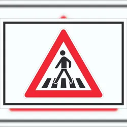 HB-Druck Schild Achtung Fußgängerüberweg Symbol A5 (148x210mm)