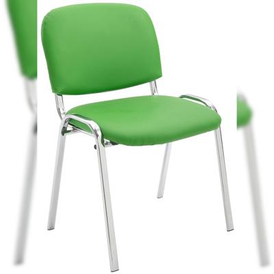 DELUKE Besucherstuhl ZAGREB - Kunstleder Grün 54x48x79 cm | Besucherstühle Konferenzstuhl Wartezimmerstuhl Bürostühle Bürostuhl Konferenzraum Wartezimmer