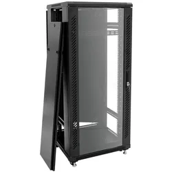 Roadinger SSC-20 Stahlschrank mit Glastür 20HE, Audio Racks + Cases, Schwarz