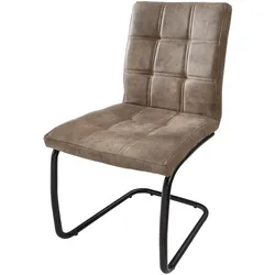 riess-ambiente Stuhl MODENA - Industrial Freischwinger vintage taupe mit Ziersteppung