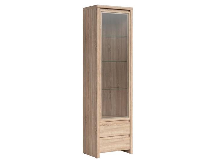 Vitrine 1 porte 2 tiroirs naturelle