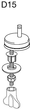 Pressalit Universalscharnier D15999 Edelstahl, für WC-Sitz Calmo/T Soft/T Soft D, Montage von unten