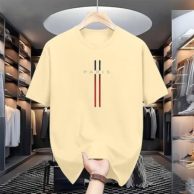 Herren Grafik Kurzarm T-Shirt mit Paris Stadt Print Freizeitbekleidung