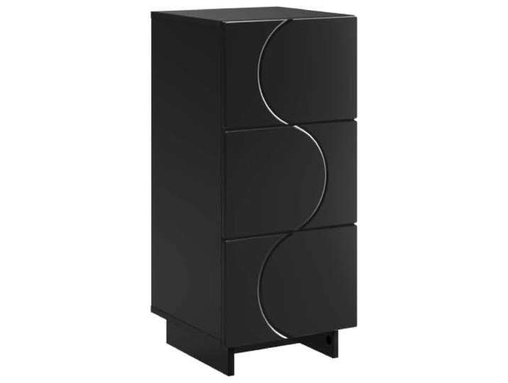 Favemtsl Sideboard Schwarz Kommode mit 3 Schubladen 33.5x34.5x75 cm Kompakter Mehrzweckschrank für Flur und Schlafzimmer bietet geordneten Stauraum durch flexible Schubladenelemente.