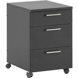 Möbelpartner Rollcontainer Serie 1500, aus Holz, anthrazit, mit 3 Schubladen