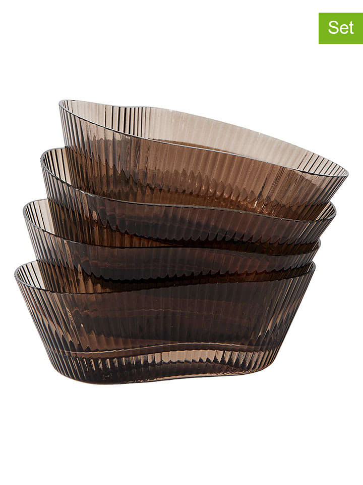 Muubs 4er-Set: Snackschalen "Ripe" in Braun - (B)12 x (H)4 x (T)9,5 cm - onesize