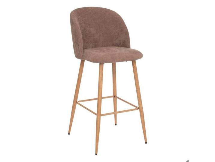 Chaise de bar  Celeste  velours côtelé gris taupe - Atmosphera Créateur d'intérieur