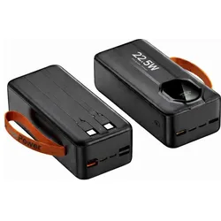SIGN Powerful Powerbank with Built-in Cables, 30000mAh - Black (30000 mAh), Powerbank, Schwarz