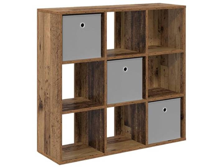 GHVBNMF Sideboard mit 3 Schubladen Altholz-Optik 88,5 x 29 x 84,5 cm Schlankes Anrichte-Möbel im Vintage-Look für Wohnzimmer und Flur mit versenkten Griffen und flexibler Regalanordnung.