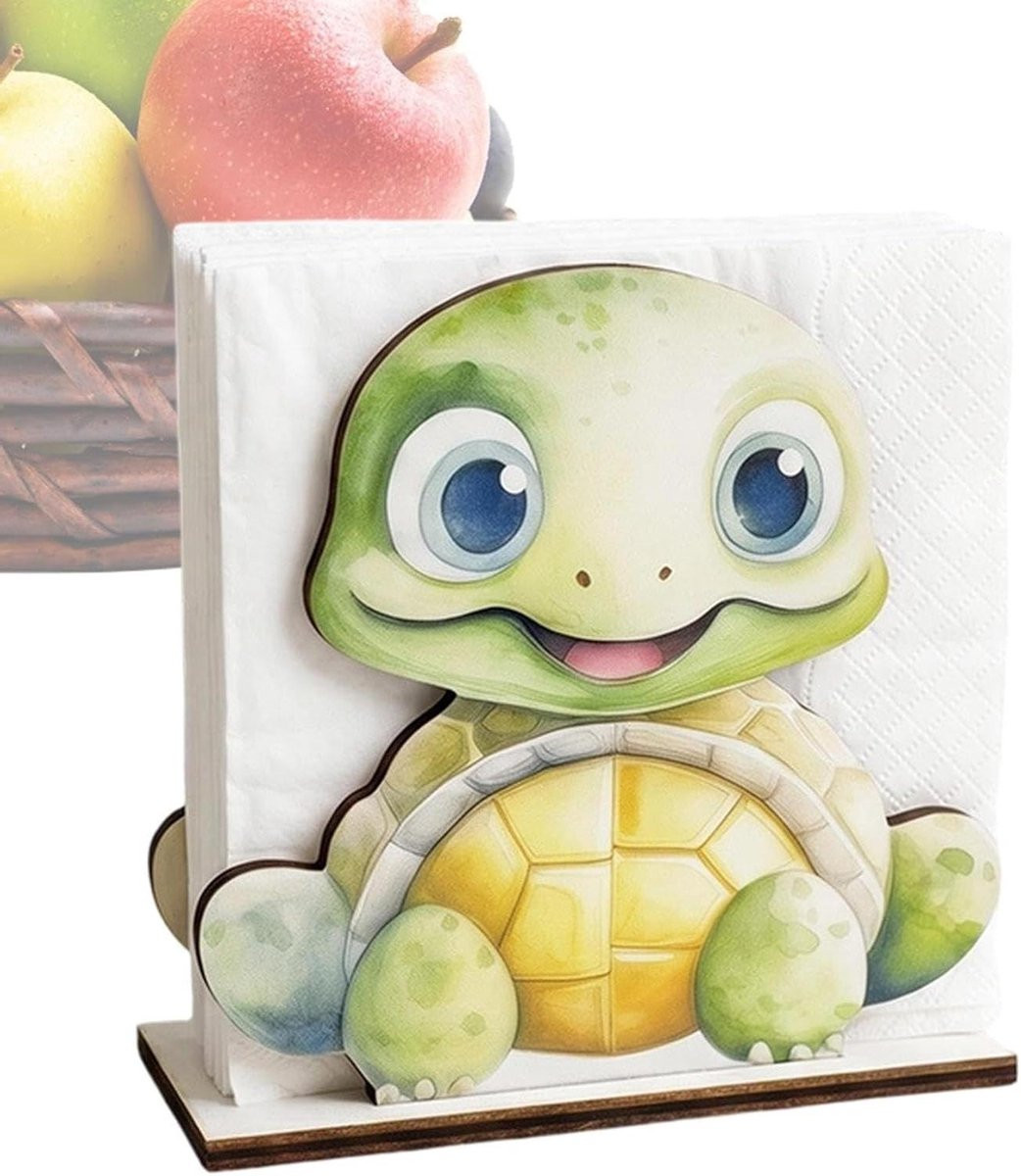 Servethouder Cartoon Dier - Houten Organizer Tray - Keuken Ordenen - Leuk Dier Ontwerp