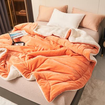 Discount Dollar Deals Soft Imitation Lambswool Blanket, Autumn Winter Queen Blanket, High Quality Milk Fleece Sofa Blanket, Double Comfort orange 1x1.2m