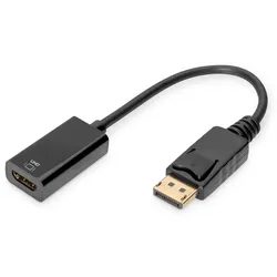 Digitus Aktiver DisplayPort Adapter / Konverter, DP auf HDMI
