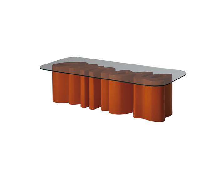 SLIDE table basse AMORE TABLE (Orange - Polyéthylène et verre)
