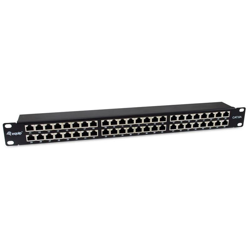 Equip Patchpanel 48x RJ45 Cat6A 19" FTP 1HE Premium schwarz