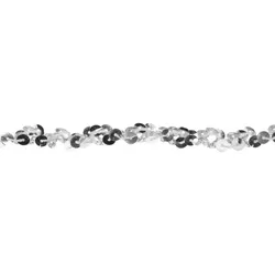 Metallic-Paillettenband, silber, Breite: 10 mm, Länge: 3 m