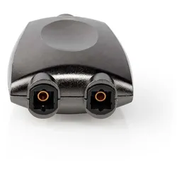 Nedis Toslink Adapter - Toslink Buchse - 2x Toslink Buchse - Verteiler - Aluminium - Gun Metal Grau - 1 Stück - Box