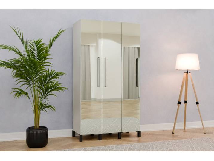 Schuhschrank nach Maß - Lackiertes Glas Spiegel - 185x100x47cm - Individuell konfigurieren