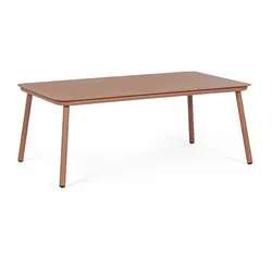 Couchtisch Spike aus Aluminium, pulverbeschichtet, modern für Outdoor, rot, rechteckig, Bizzotto