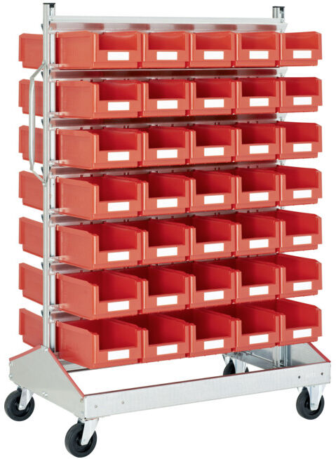 Racks mobiles p 710 Racks mobiles galvanisés Bito bacs rouge (19521)