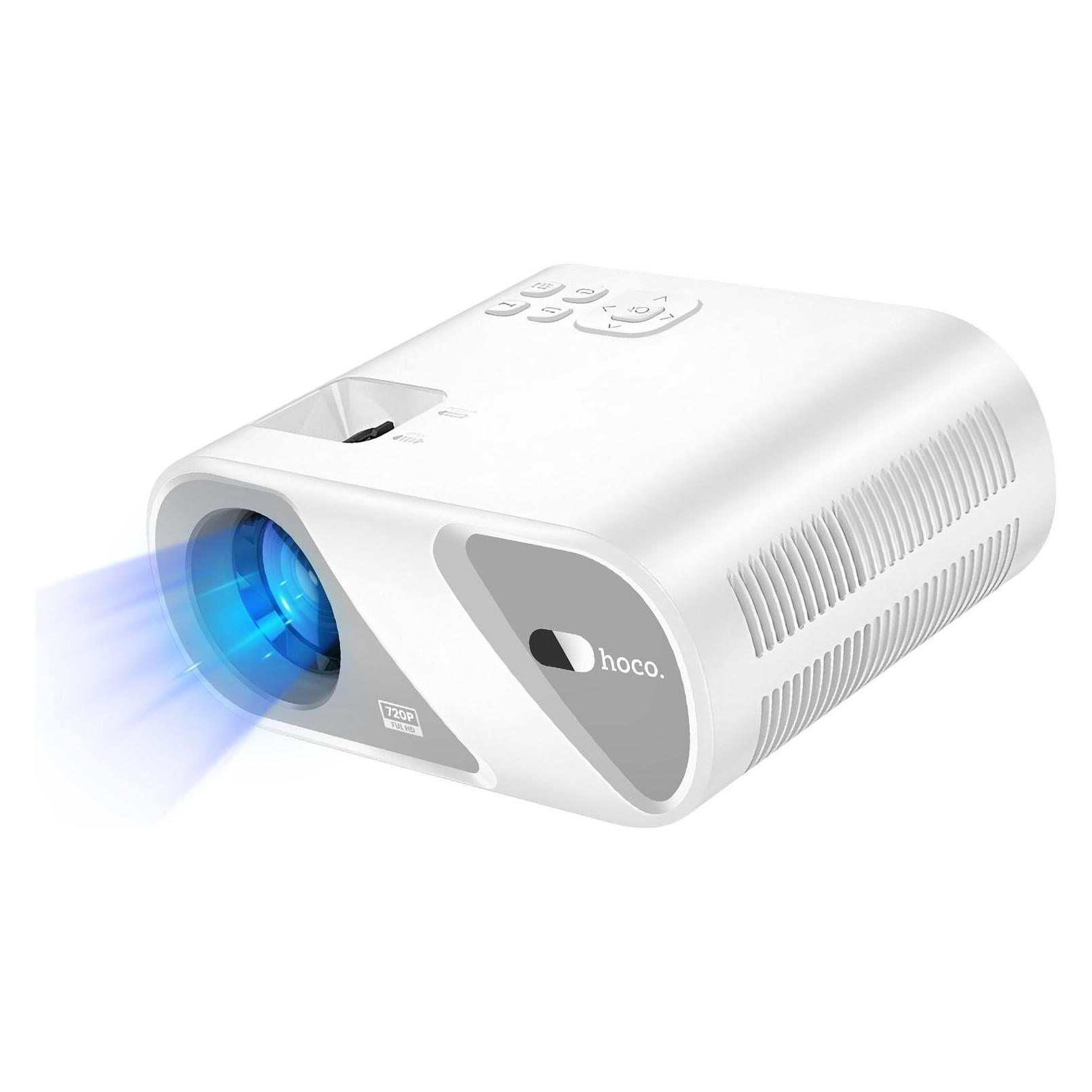 Hoco Headphone with microphone projector Wi-Fi Bluetooth 720P DT1 white (140 lm) (49572268)