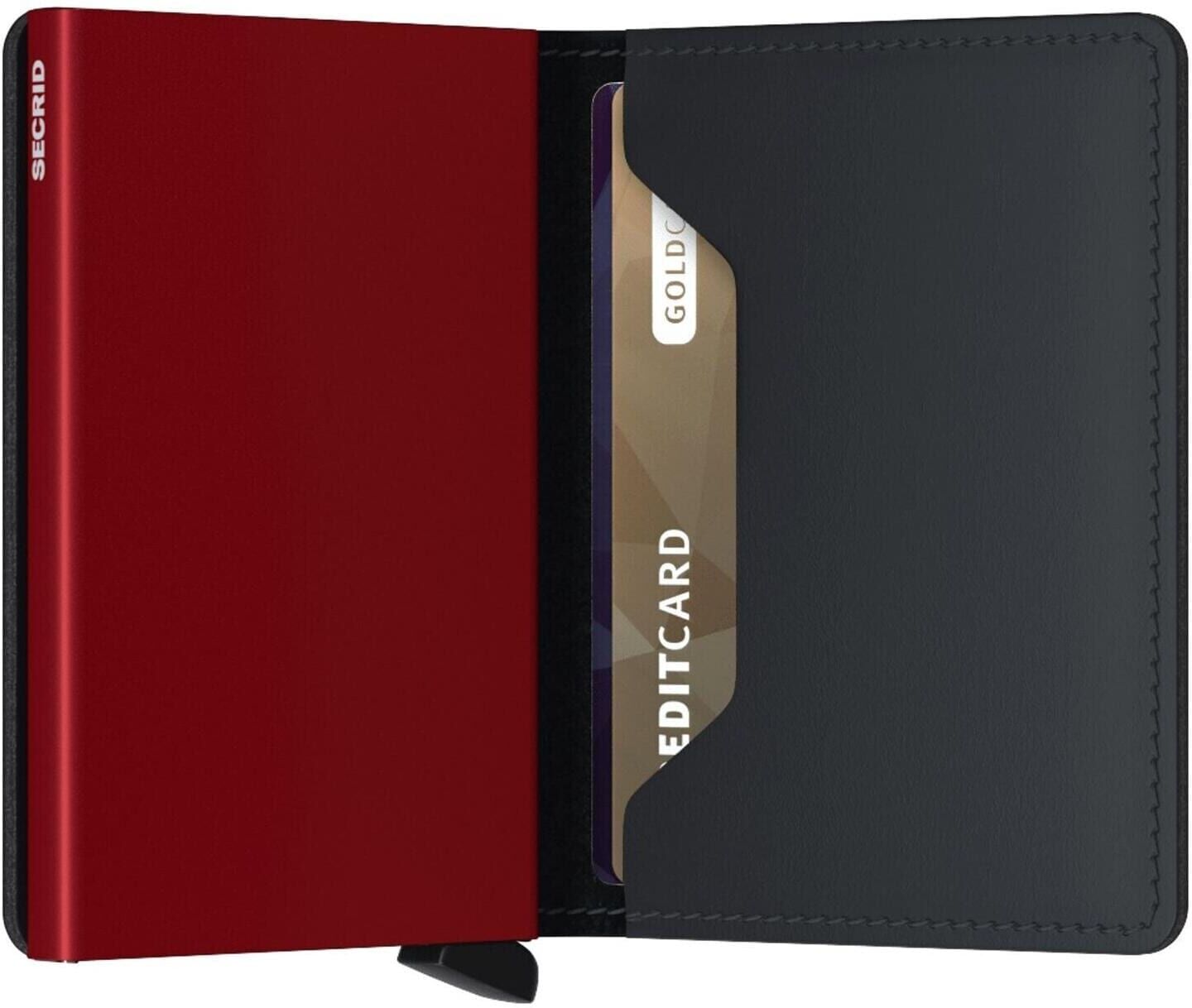 Geldbörse SECRID "Slimwallet", Herren, schwarz (rot, schwarz), Kleinlederwaren Geldbörse rot, schwarz Einheitsgröße