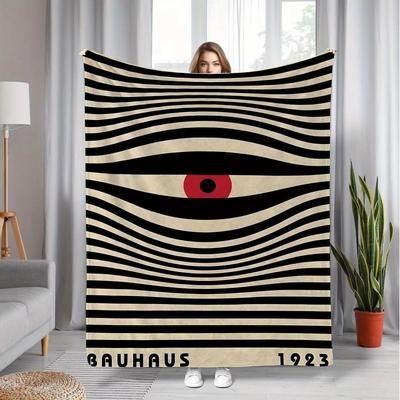 Shop Station Bauhaus Throw Blanket Vintage Abstract Art Flannel Throw For Modern Home Decor a 24x36inch