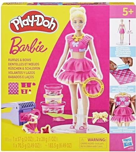 Play-Doh Barbie Modedesignerin Rüschen und Schleifen Puppe mit Zubehör