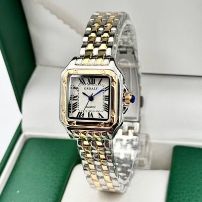 Inspire Daily Merch Light Luxury Brand Women Watch Gold Stainless Steel Ladies Fashion Quartz Wristwatch For Business golden Silver