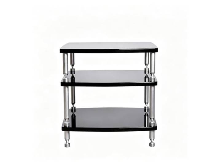YHTCSXMD HiFi Rack with Separated Vibration-Reducing Structure Audio geräte rack with piano-finish wood shelves and aluminum columns, 1–4 Ebenen for HiFi-Geräte im Wohnzimmer