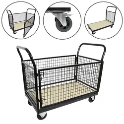Baumarktplus Gitterwagen Plattformwagen 500 kg 119x67x107cm Vierwandwagen Transportwagen Gitterrollwagen Bremse