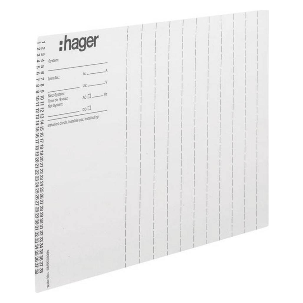 Hager Beschriftungsbögen ZZ90B (ZZ90B)