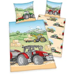 Herding Young Collection Kinderbettwäsche Traktor 80x80cm, 135x200cm - mehrfarbig - 80x80/135x200cm