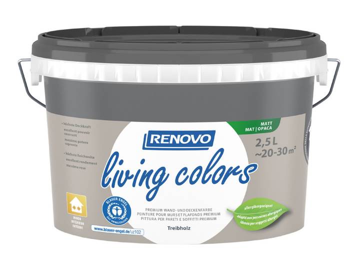 Renovo Living Colors Wand- und Deckenfarbe Treibholz 2.5 l