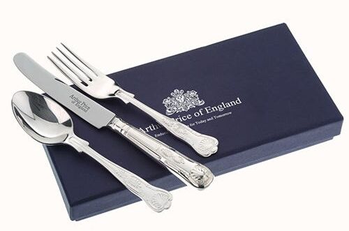 Arthur Price of England Kings Silver Plated Design Childrens 3 Piece Cutlery Set