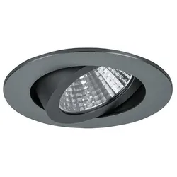 Brumberg LED Einbaustrahler, IP20, rund, Ø 8.2cm, Plug&Play 350mA, 7W 3000K 740lm 38°, schwenkbar 30°, Titan matt BRUM-12361643