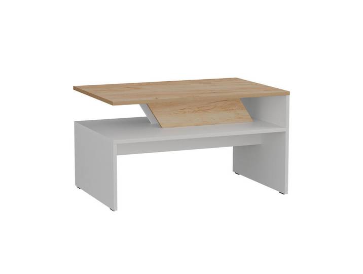 Vicco Couchtisch Arden Weiß/Artisan 80 x 52.6 cm, Weiß, Eiche Artisan, Holzwerkstoff, Rechteckig, 80x45.4x52.6 cm, Wohnzimmer, Wohnzimmertische, Couchtische