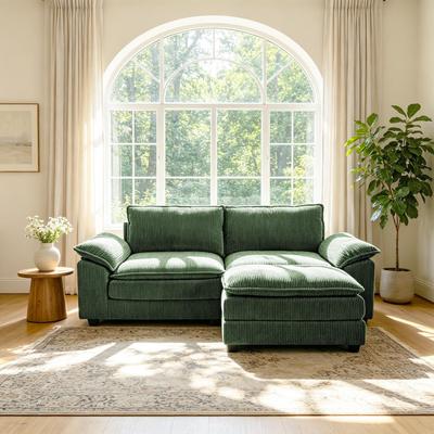 DREAMSIDEA Modular Corduroy Sectional Sofa Set