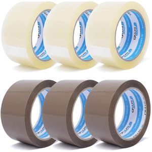 gws Packband Premium, PP, braun & transparent, 50mm x 66m, leise abrollbar, 6 Rollen