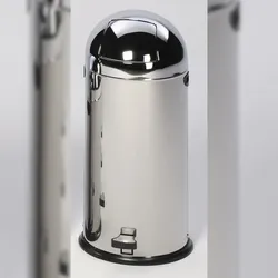 PROREGAL Klassischer Abfallsammler mit Fußpedal | 52 Liter, HxBxT 88x46,5x46,5cm | Edelstahl | Silber | Mülleimer Abfalleimer